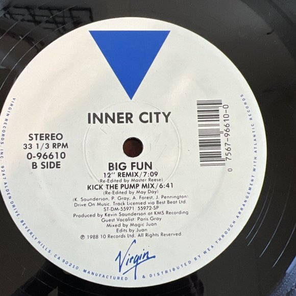 INNER CITY Big Fun Techno House 1988 0-96610 Vinyl 12'' - Picture 7 of 7